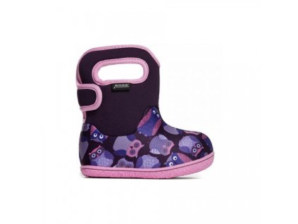 Zimní boty Baby Bogs classic Owls - Purple multi, Bogs