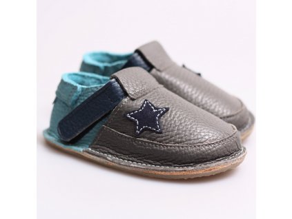 Kožené barefoot boty Smoke - podrážka 3 mm, Tikki shoes