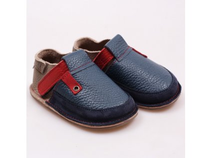 Kožené barefoot boty Deep Blue - podrážka 3 mm, Tikki shoes