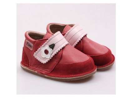 Kožené barefoot boty Red Velvet - podrážka 4 mm, Tikki shoes