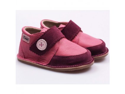 Kožené barefoot boty Cherry buttons - podrážka 4 mm, Tikki shoes