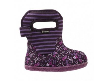 Zimní boty Baby Bogs classic Flower Stripe - Plum, Bogs