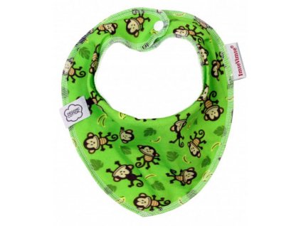 Biobavlněný šátek/slintáček - opičky zelené, Imse Vimse