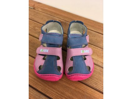 Kožené sandále - růžovo modré, Fare bare