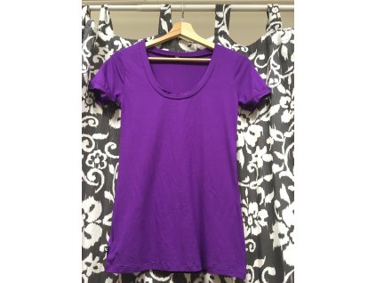 Bambusové tričko s krátkým rukávem - fialové, Duomamas