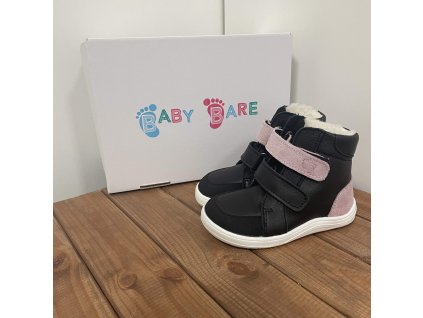 Baby Bare Shoes - Febo Winter Sparkle Black Asfaltico