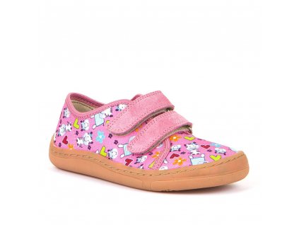 Barefoot plátěné jarní boty - Pink+ zebra (G1700323_9), Froddo