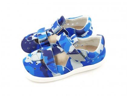 dětské barefoot sandály Beda Blue Military BF 0001