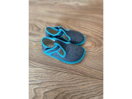 barefoot bačkory Beda Tyrkys Denim BFN 170020/W