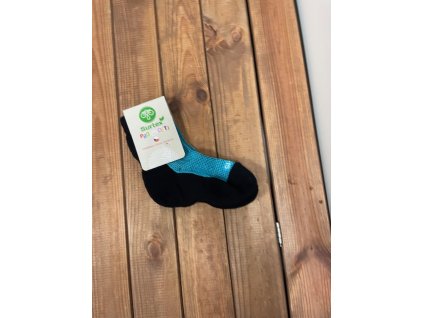 Ponožky Surtex dvoubarevné s froté ve šlapce 70% (dětské) - tyrkysová, Surtex