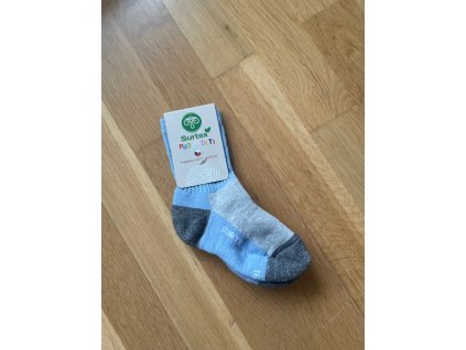 Merino ponožky 70% ovčí vlny (volný lem pro děti) - světle modrá, Surtex