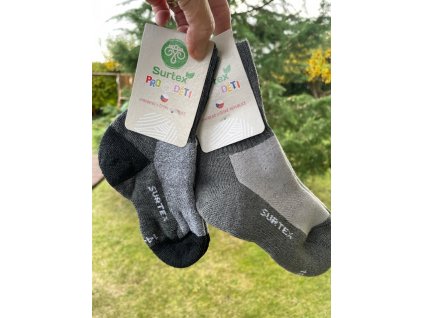 Merino ponožky 70% ovčí vlny (volný lem pro děti) - šedá, Surtex