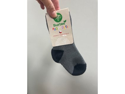 Ponožky merinové pro nejmenší (90 % merino) - šedo-černá, Surtex
