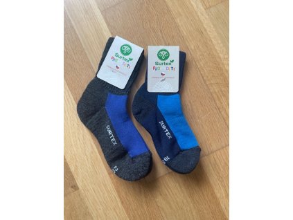 Merino ponožky 70% ovčí vlny (volný lem pro děti) - modrá, Surtex