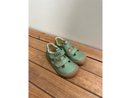 Barefoot sandálky - BEP Medium Nappa Olive, KOEL4kids