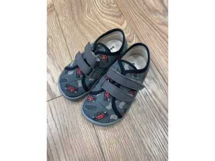 Barefoot plátěné tenisky BEDA PLAYFUL - GREY FORMULA (BFN 170040/TEX/W), Beda Barefoot