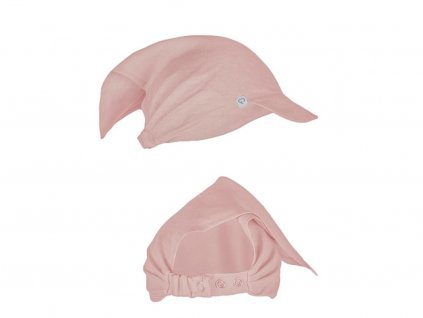 10467 2 chustka lniana z daszkiem brudny roz dirty pink linen baby hatii 1