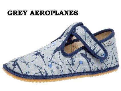 barefoot bačkory Beda Grey Aeroplane BFN 170020/W