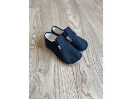 barefoot bačkory Beda Just Black BF 060010/W