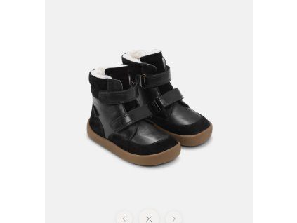 Zimní barefoot boty BASIL STRAP TEX - BLACK, Bundgaard