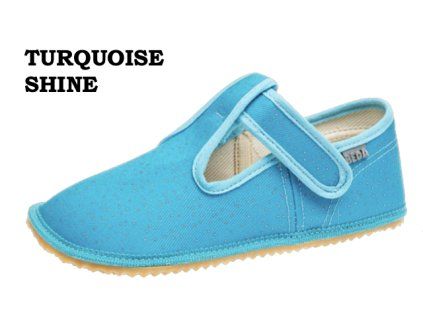 barefoot bačkory Beda Turquoise Shine BF 060010/W