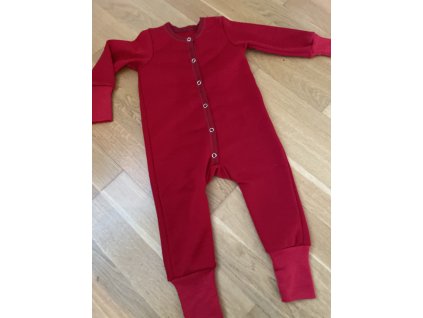 Rostoucí merino overal - červená, Duomamas