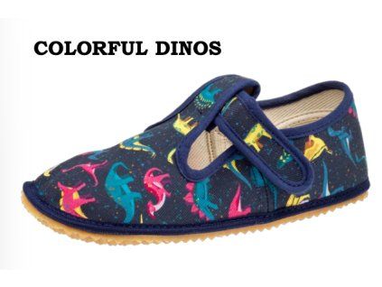 barefoot bačkory Beda Colorful Dinos BF 060010/W