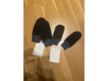 Dětské softshellové rukavice s fleecem - černo/hnědá, Duomamas