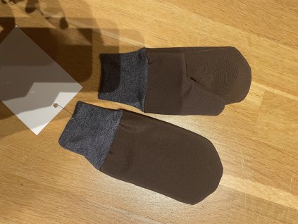 Dětské softshellové rukavice s fleecem - hnědá, Duomamas