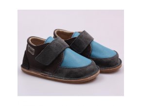 Kožené barefoot boty Happy blue - podrážka 4 mm, Tikki shoes