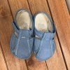 Barefoot bačkory s průřezy - Denim, Baby bare shoes – detail