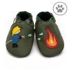 kožené barefoot capáčky Liliputi PAWS Fireman