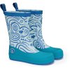 Dětské barefoot holínky Rainboot Vegan Plashy - Shark/modrá, Affenzahn
