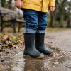 RAYVE Dětské barefoot holínky MONSOON - Black/Caramel
