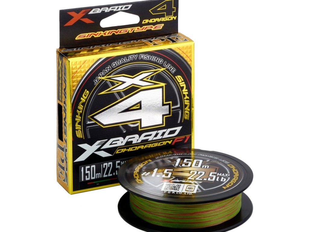 Braid line YGK X-Braid Ohdragon X4 #PE1,0 (0,165mm) 7,3kg 150m Multicolor