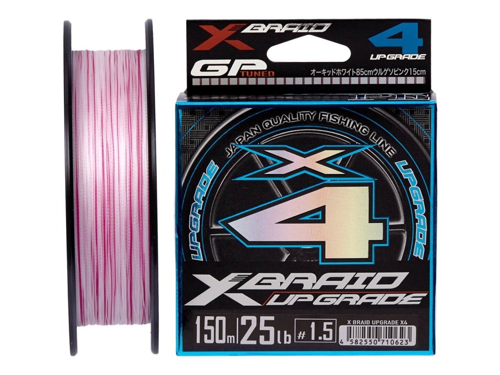 Braid line YGK X-Braid Upgrade X4 #PE0,8 (0,148mm) 6,4kg 150m Bílá/Růžová