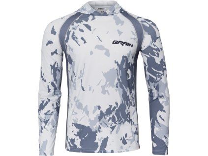 Brain Hooded Jersey Splash S sun protect gray
