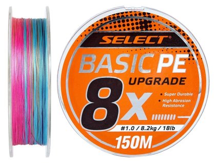 Pletená šňůra Basic PE 8X Multicolor 150m #1.0/0.14mm 18lb/8.2kg