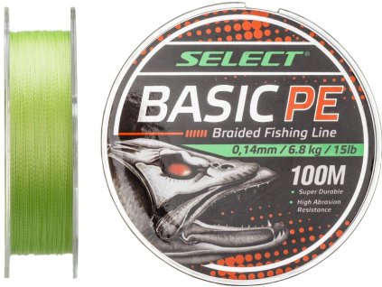 Pletená šňůra Basic PE světle zelená 150m 0,14mm 15lb/6,8kg