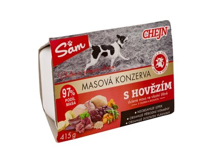 Konzerva pro psy hovězí Sam 8 x 415 g