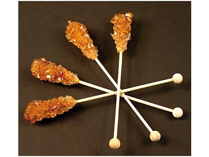 Kandis-Sticks, braun, Zuckerkristalle am Stiel, 100 St, 1 kg