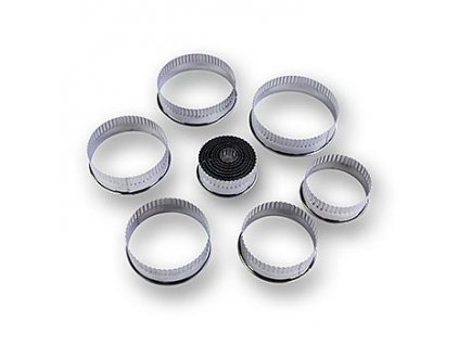 Blechausstecher Set, rund, gerippt, 14-teilig, ř 2,2 -11cm, 3cm hoch, Set