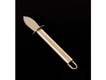 Austern-Messer, mit Edelstahlgriff + Fingerschutz, kurze Klinge, 18cm lang, St