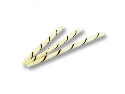 Schokozigarren - Mikada, weiß mit wenigen dunklen Streifen, 20cm lang, ř 6mm, 110 St
