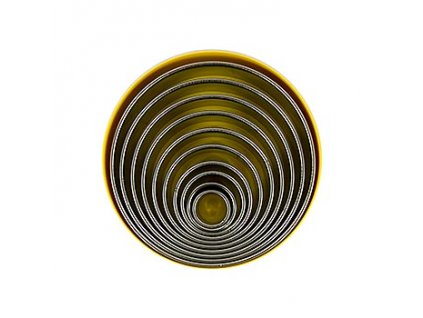 Edelstahl-Ausstecher Set, rund, glatt, 10-teilig.,  ř 2,2 - 14cm, 3 cm hoch, Set