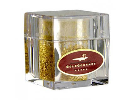 Gold - Würfelstreuer mit Blattgoldflocken, 22 Karat, E 175, 100 mg