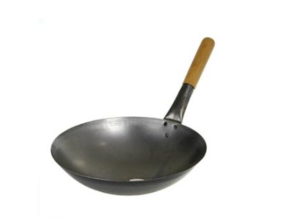 Wok Pfanne - 1.Qualität, runder Boden mit Stiel, ohne Ohr, ř 30cm, St
