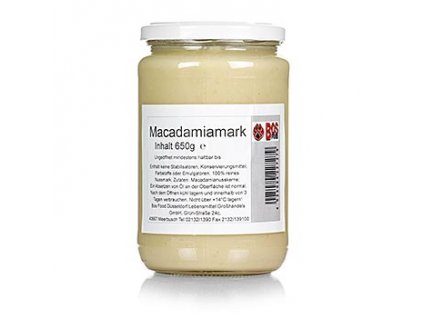 BOS FOOD Macadamia-Mark, 100% Mark ohne Zusatzstoffe, 650 g