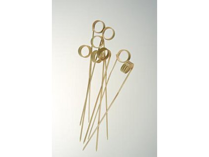 Bambus-Spieße, mit Loop (Ringende), 12cm, 50 St