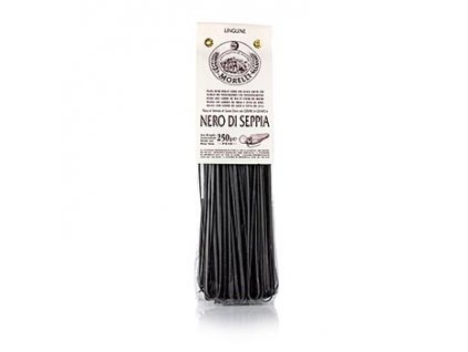 Morelli 1860 Linguine, schwarz, mit Sepia-Tintenfischfarbe & Weizenkeimen, 250 g